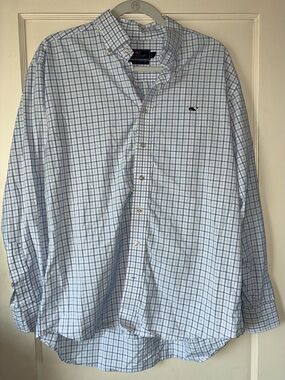 Vineyard Vines L Tattersall Classic Fit Whale Button-Down Shirt Blue Cotton